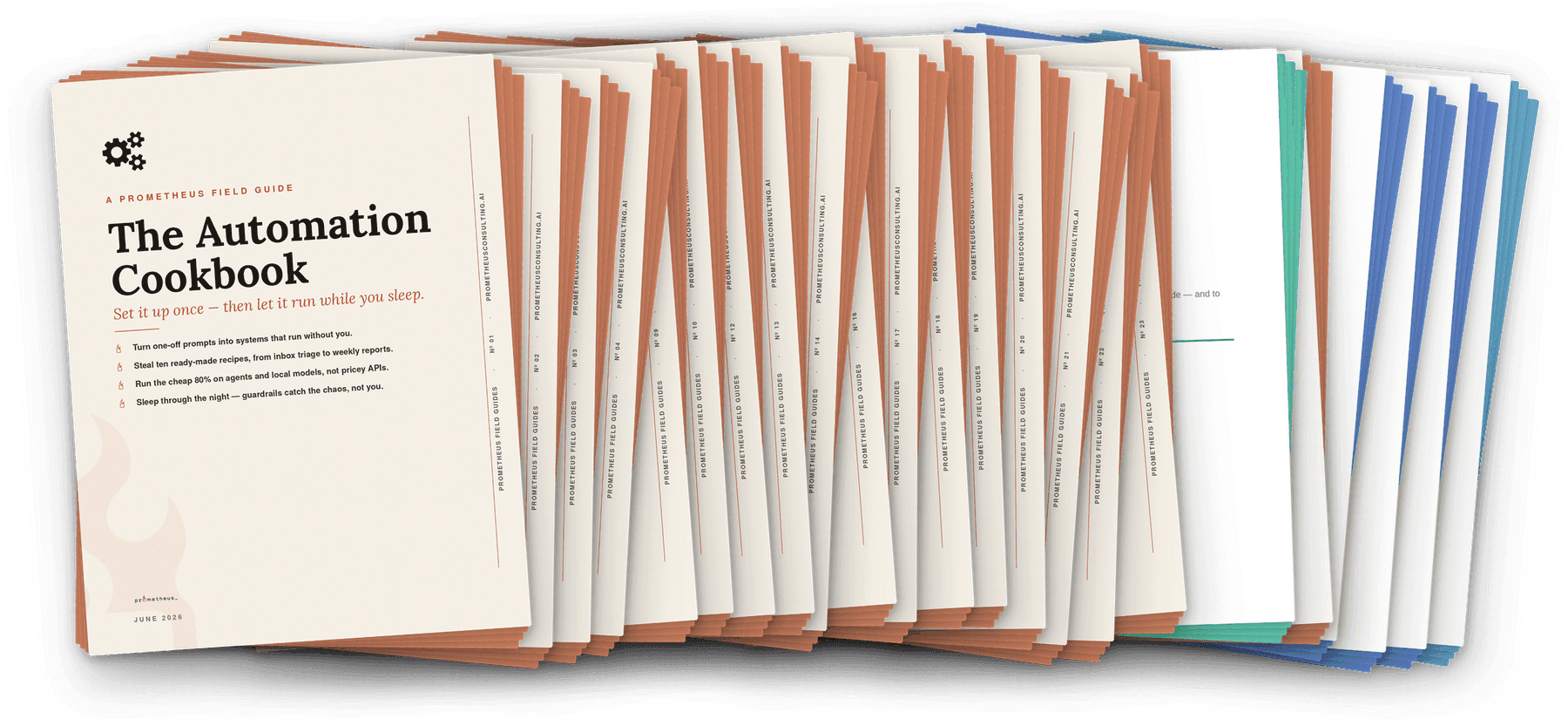 The full collection of free AI field guides, fanned out