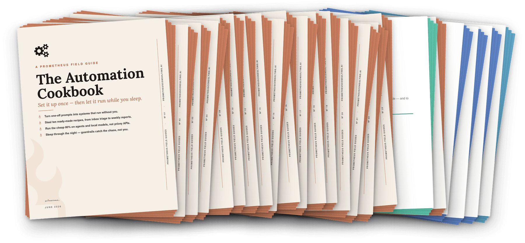 The full collection of free AI field guides, fanned out